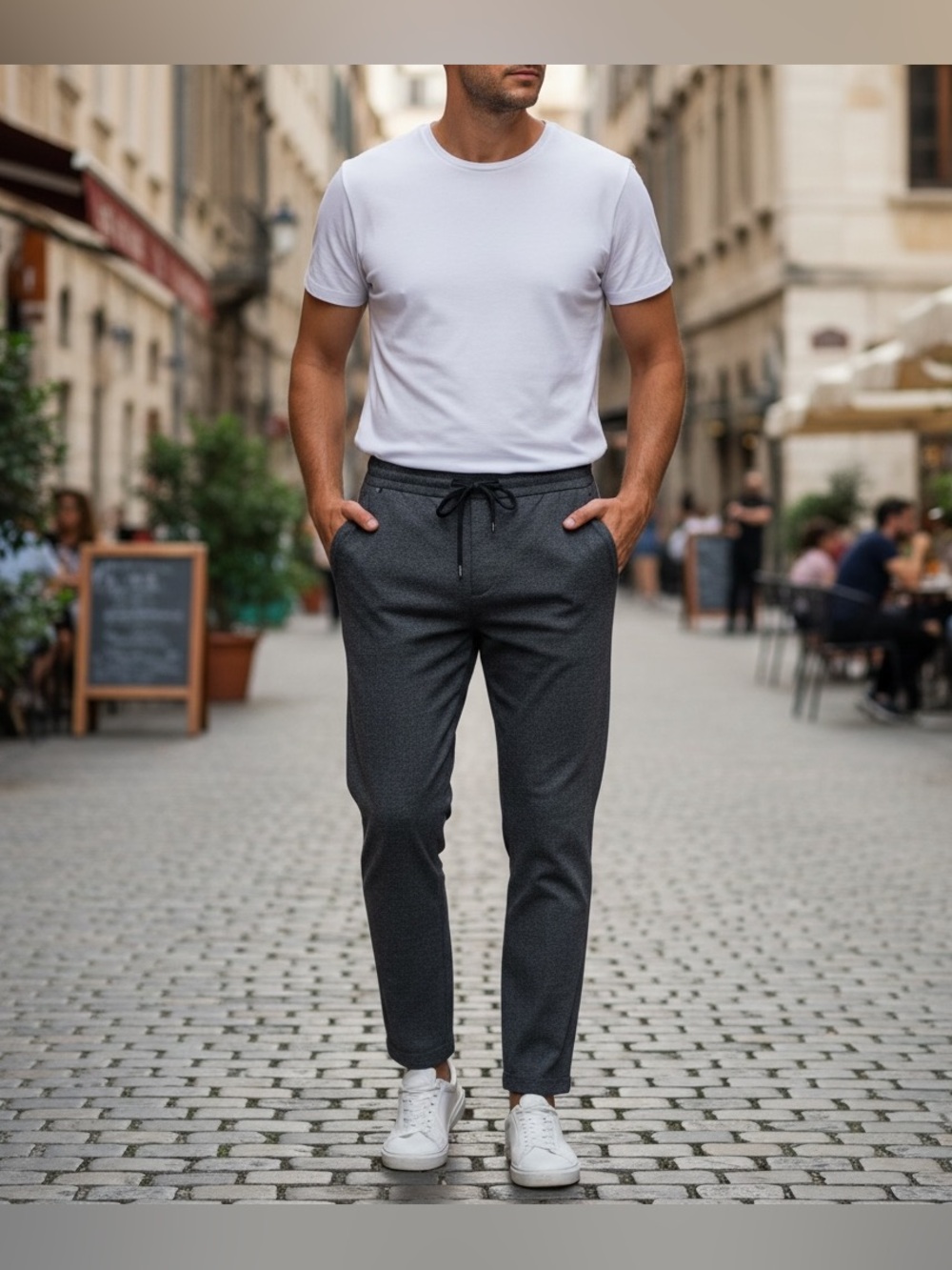 • Boss • Kane Regular Tapered Fit PantMen's Casual Drawstring Pants in Dark Gray